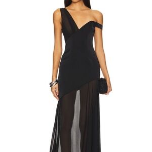 Camila Coelho Black One-Shoulder Dress